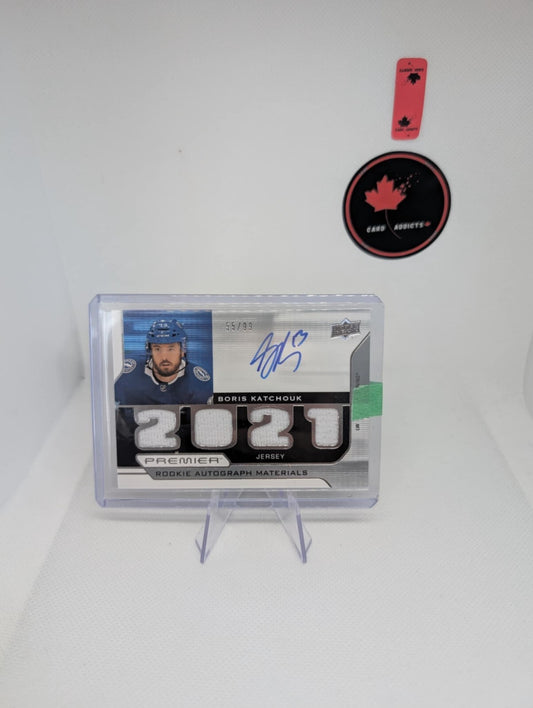 2021-22 UD Premier Auto Rookie Material Boris Katchouk /99 Tampa Bay Lightning