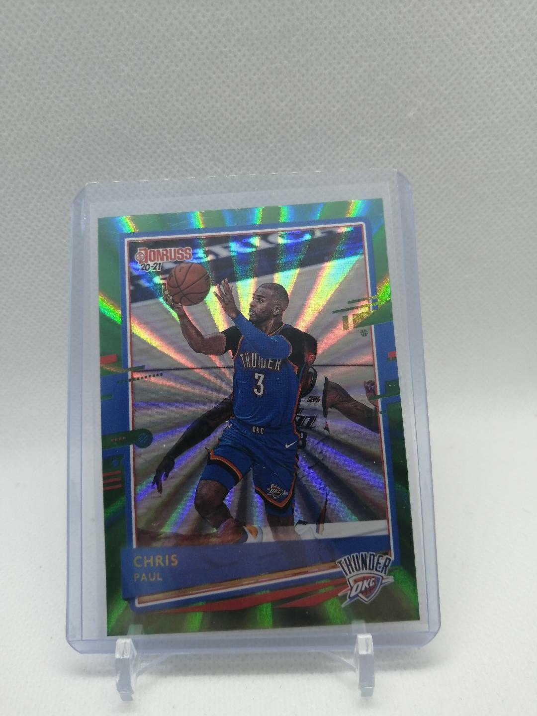 2020/21 Panini Donruss Chris Paul Green Flood Foil Thunder #22 Clippers Suns