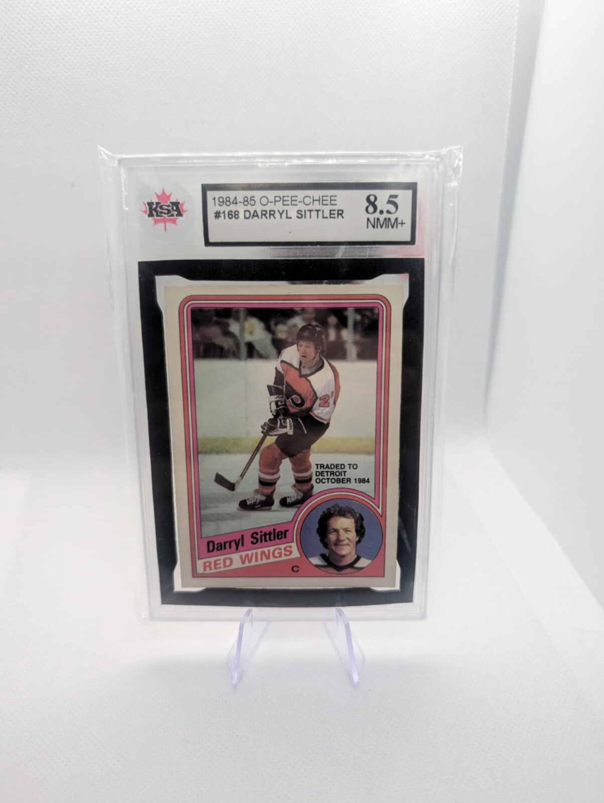 1984-85 O-PEE-CHEE #168 DARRYL SITTLER GRADED KSA 8.5 "NMM+" FLYERS