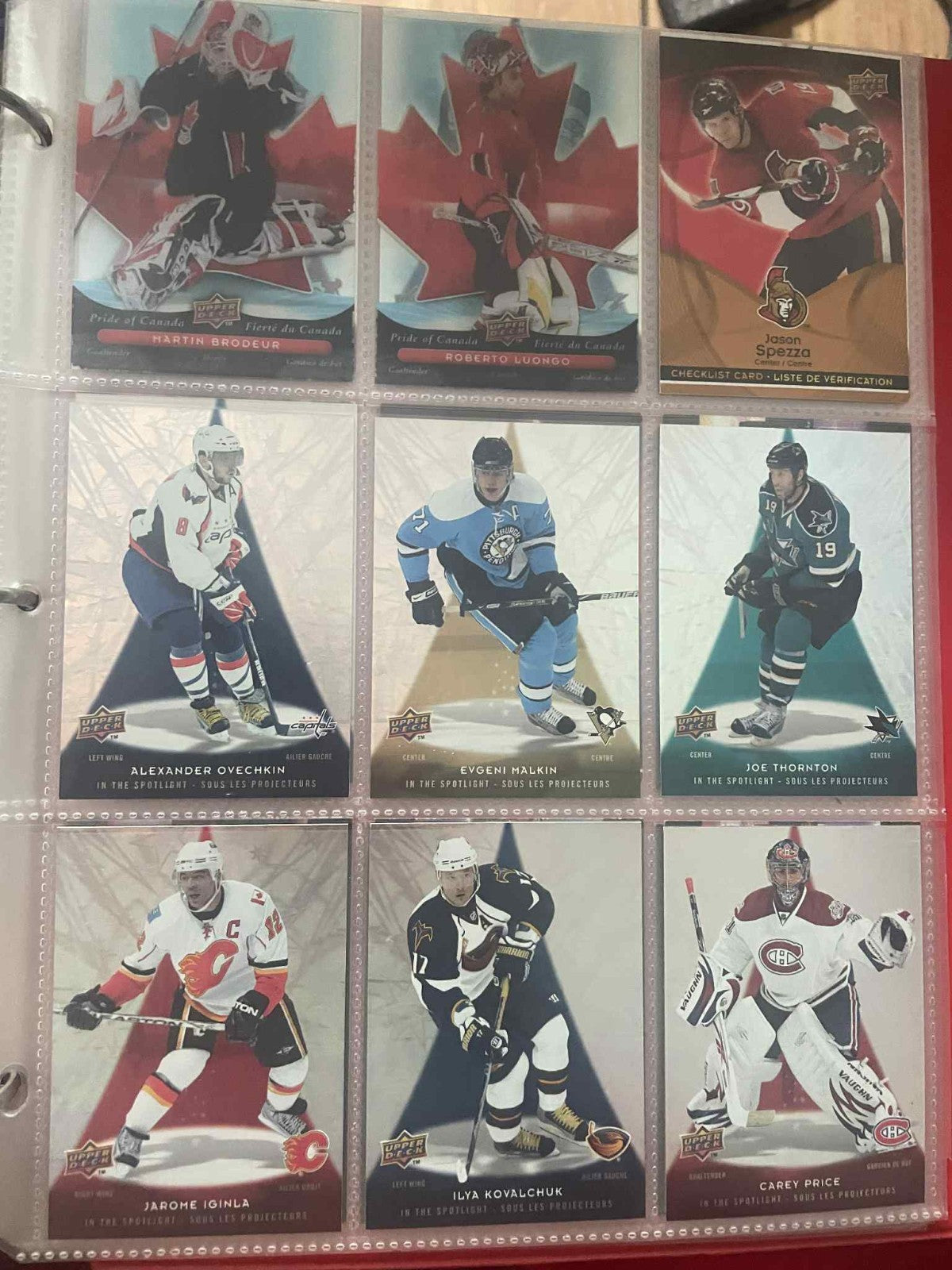 2009-10 McDonald's Upper Deck Hockey Complete Master Set 100 Cards Set REF I