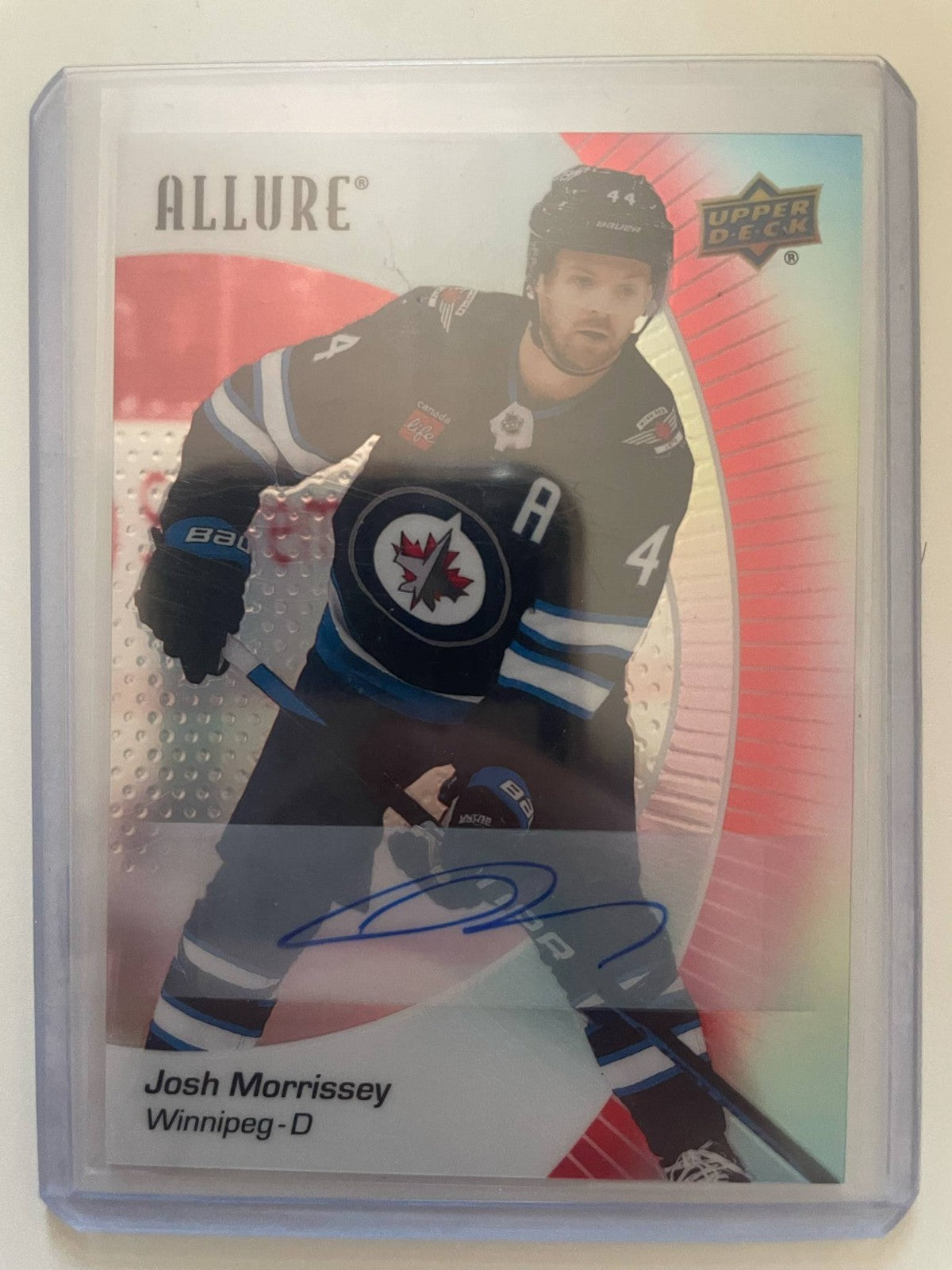 2023-24 Upper Deck Allure Red Rainbow Auto Josh Morrissey #81