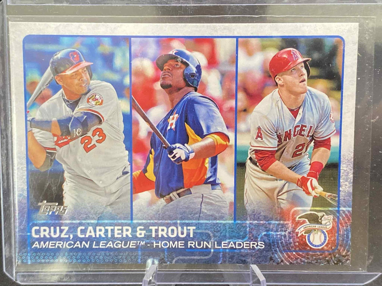 2015 Topps #285 AL Home Run Leaders (Cruz / Carter / Trout)