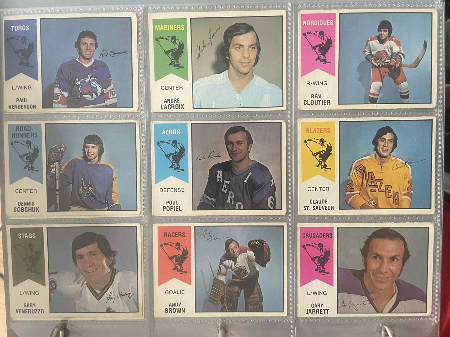 1974-75 OPC WHA Cards Complete Set 66/66 REF I