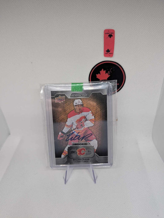 2023-24 Upper Deck Engrained Rookie Auto #136 Walker Duehr Calgary Flames SP RC