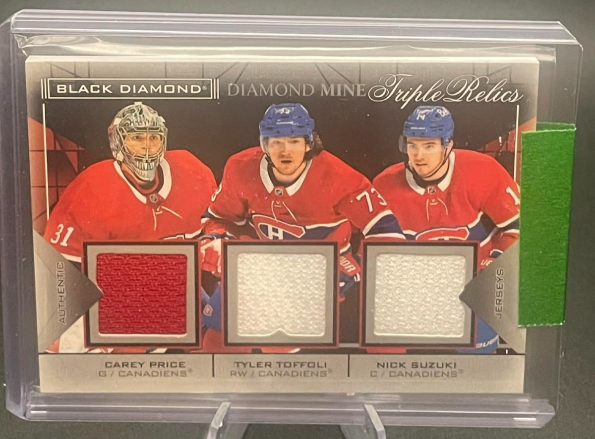 2021-22 Upper Deck Black Diamond Mine Triple Relics Price / Toffoli / Suzuki