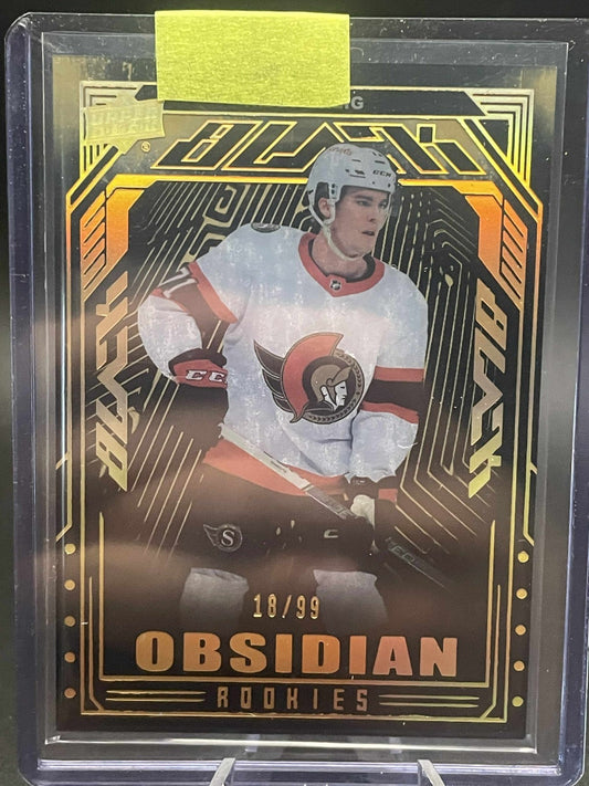 2023-24 SPx UD Black Obsidian Rookies Gold /99 Ridly Greig #OR-17 RC