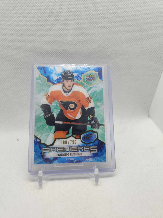 2021-22 UD Ice Maksim Sushko #171 Premieres Green RC Parallel SP /799 Flyers