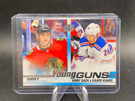 2019-20 UPPER DECK SERIES 2 YOUNG GUNS CHECKLIST KAKKO/DACH RC HOCKEY CARD