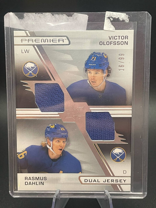 2021-22 Upper Deck Premier Dual Jerseys #PDDO Victor Olofsson/Rasmus Dahlin /99