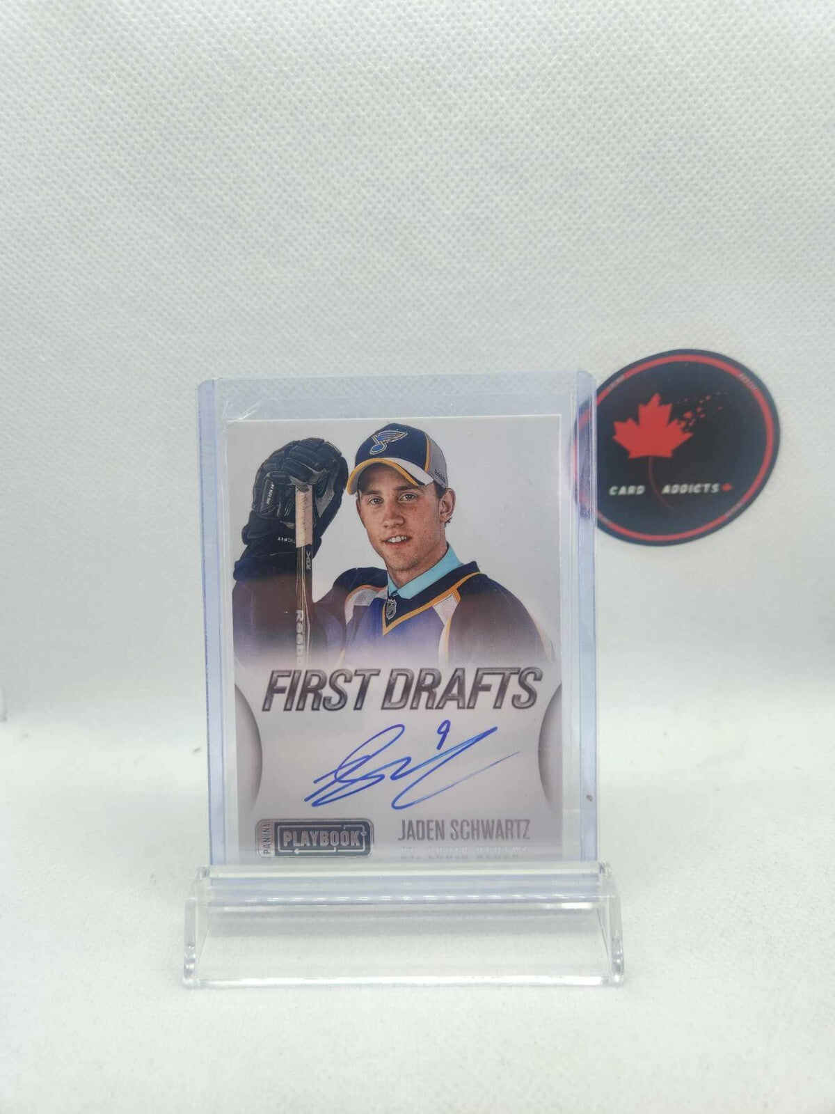 2013-14 PLAYBOOK FIRST DRAFTS AUTO JADEN SCHWARTZ ST LOUIS BLUES FD-JSC