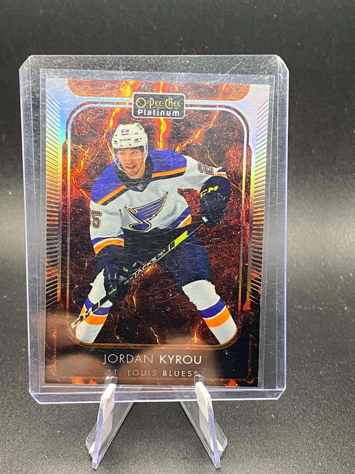 2021-22 O-Pee-Chee Platinum Hot Magma Jordan Kyrou /499 St. Louis Blues #151