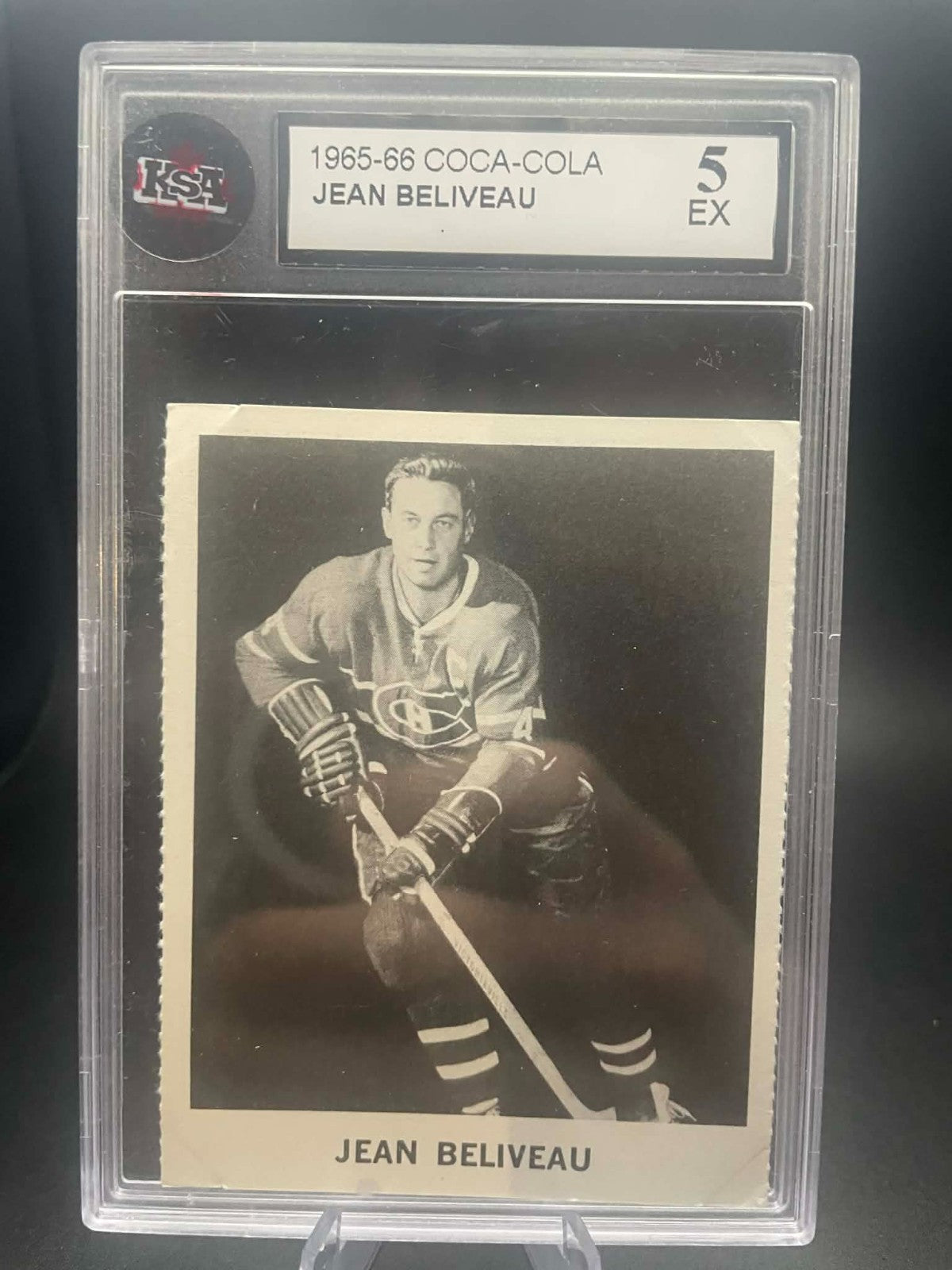 1965/66 COCA-COLA NHL HOCKEY CARD JEAN BELIVEAU KSA 5 EX SHARP 65/66 COCA COLA