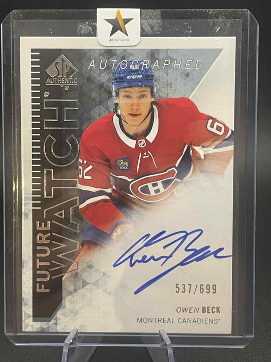 2023-24 SP Authentic Owen Beck Future Watch Auto Retro /699 #RFWA-OB Rookie