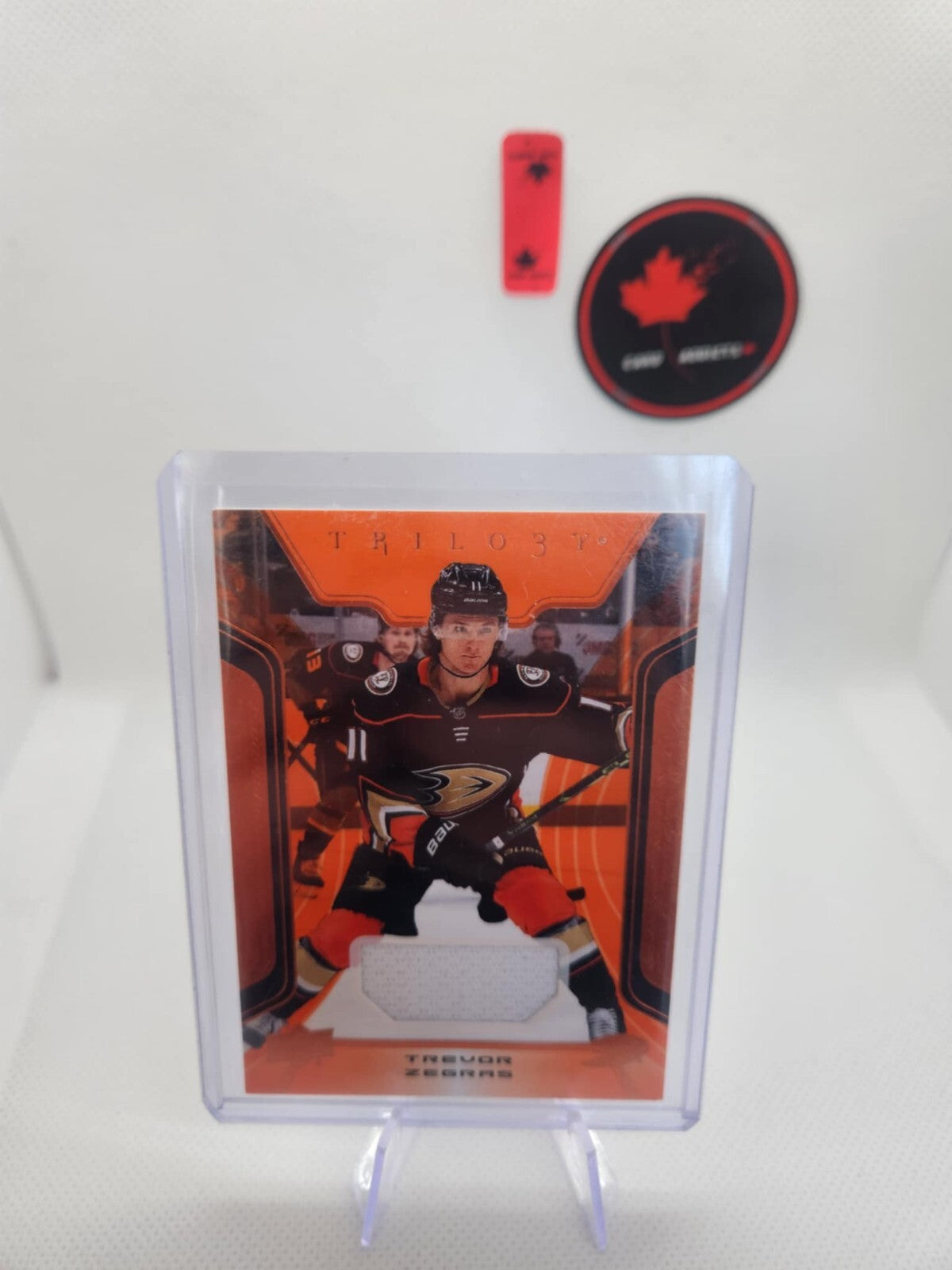 2023-24 Upper Deck Trilogy Trevor Zegras Jersey Orange Anaheim Ducks - 97
