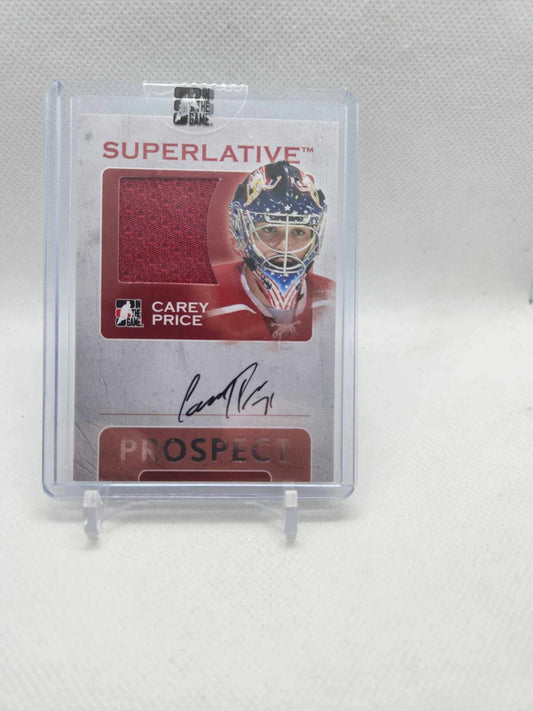 2007 ITG SUPERLATIVE PROSPECTS JERSEY AUTO SILVER #SPCPR CAREY PRICE /50