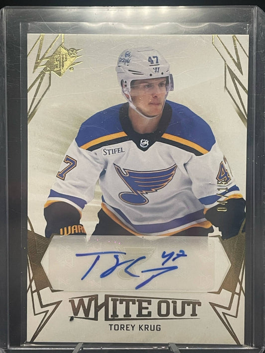 2022-23 Upper Deck SPx Torey Krug Whiteout Auto #WO-TK