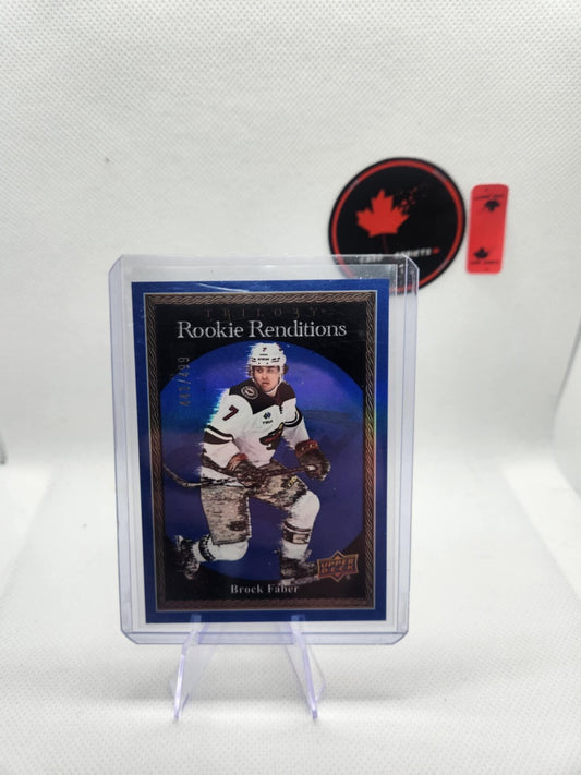 2023-24 Upper Deck Trilogy #RR-3 Brock Faber Rookie Renditions Blue #/499