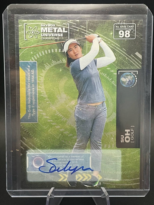 Su Oh 2021 Skybox Metal Universe Champions Auto #98 2022 ALPGA Winner
