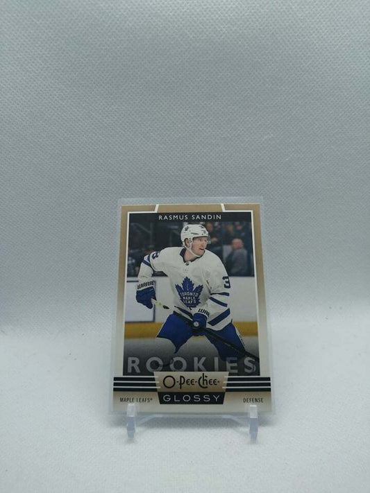 2019-20 O-pee-chee Glossy Rasmus Sandin Rookie #R-14 Toronto Maple Leafs Rc
