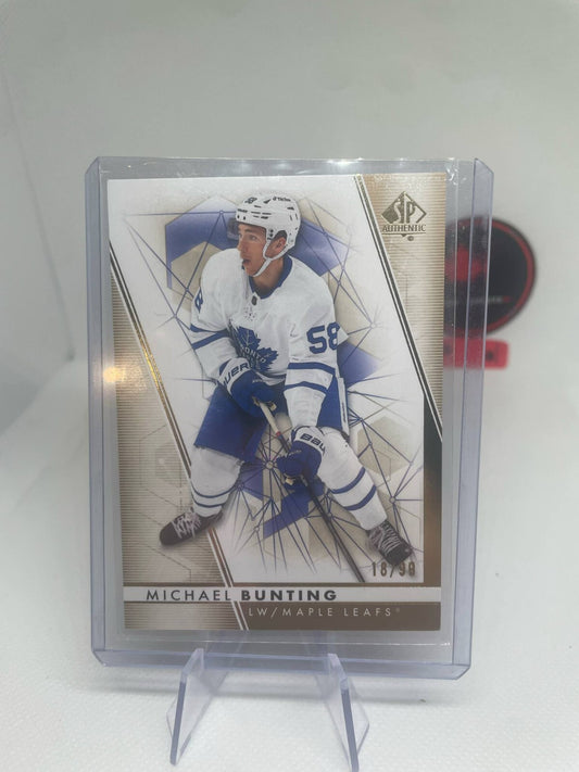 Michael Bunting 2022-23 UD SP Authentic Limited Gold /99 # 79 Leafs