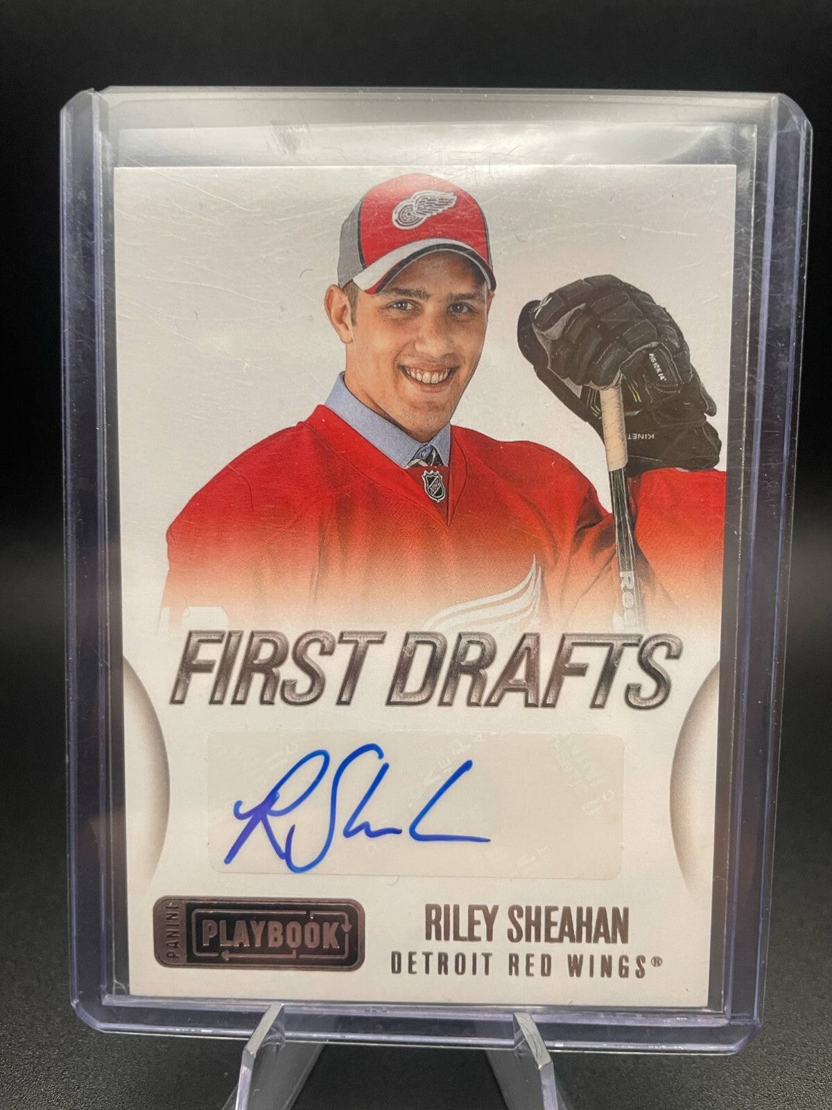 2013-14 PANINI PLAYBOOK FIRST DRAFTS RILEY SHEAHAN AUTO DETROIT RED WINGS