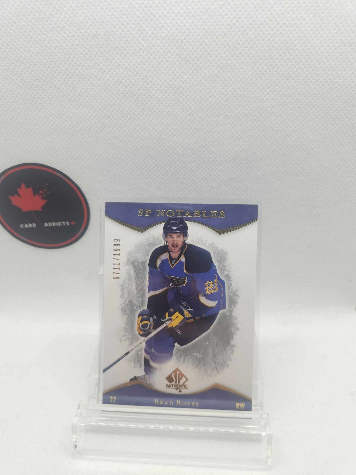 2007-08 SP AUTHENTIC SP NOTABLES BRAD BOYES /1999 ST. LOUIS BLUES #109