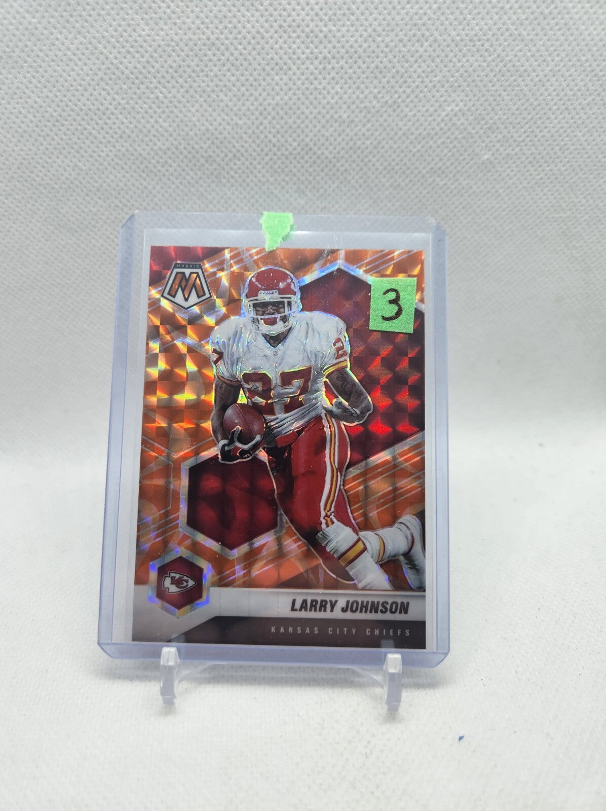 2021 Panini Mosaic Reactive Orange Prizm Larry Johnson #3