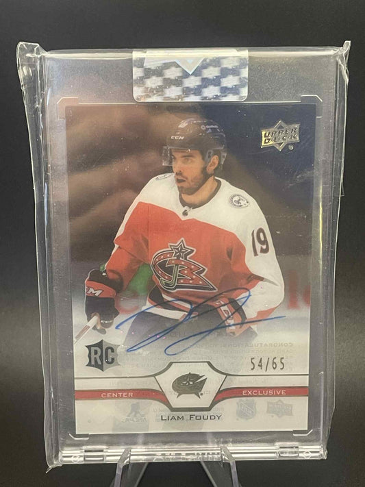 2020 UPPER DECK CLEAR CUT #CC-LF LIAM FOUDY EXCLUSIVES AUTO RC ROOKIE /65