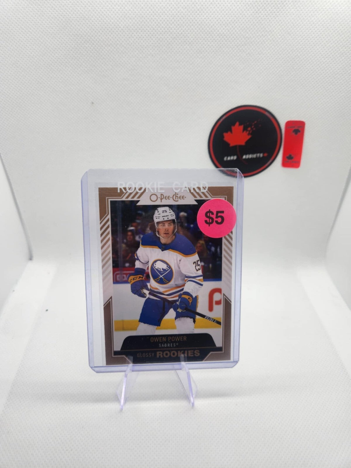 Owen Power 2022-23 Upper Deck O-Pee-Chee Glossy Rookies Gold Card #R-7