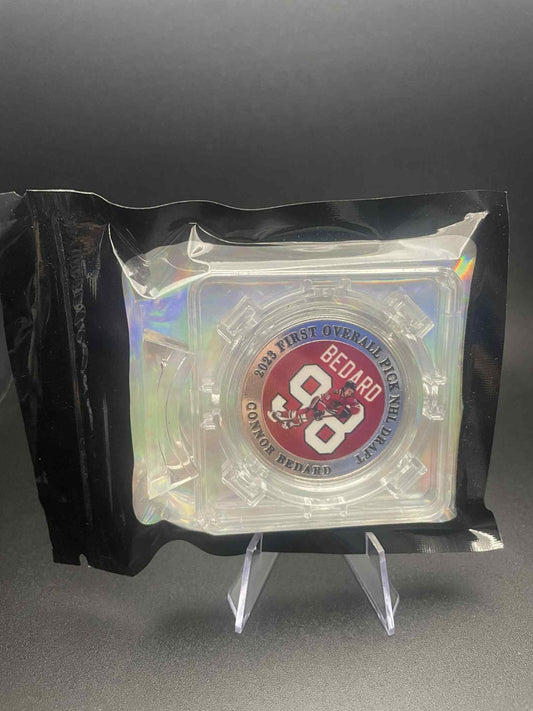 Connor Bedard Silver Color Coin With Rotating Display With Stand SEALED