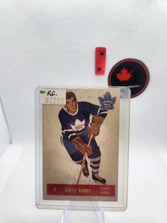 1957 Parkhurst T #8 Gerry James Good Shape Rookie