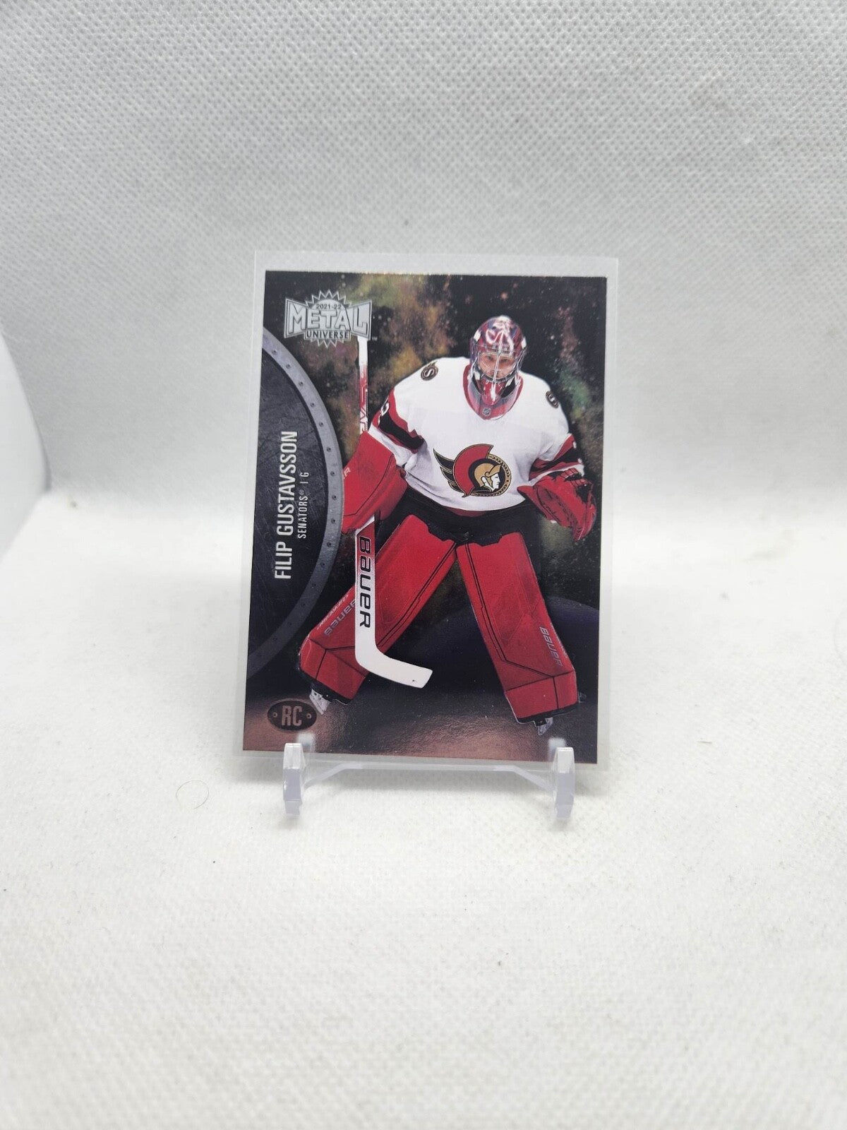 2021-22 UD Metal Universe Filip Gustavsson RC Ottawa Senators