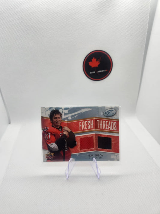 2008-09 UD Ice Fresh Threads Dual Black Jersey Ilya Zubov Ottawa Senators!