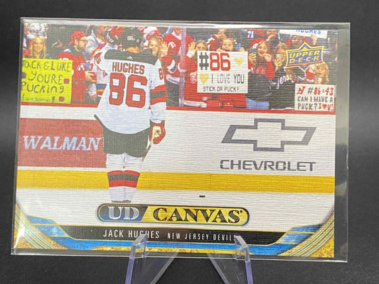 2024-25 UD Series 2 Jack Hughes UD Canvas #C133 Devils