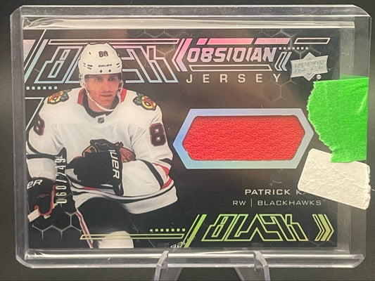 2020-21 BLACK OBSIDIAN PATRICK KANE GAME USED JERSEY /249