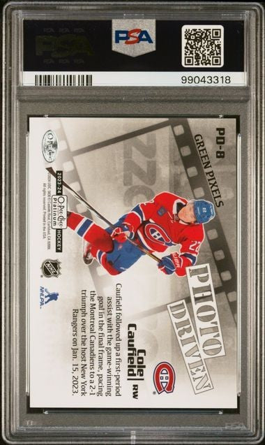 2023 O-PEE-CHEE PLATINUM COLE CAUFIELD PHOTO DRIVEN GREEN PIXELS /35 #PD8 PSA 10