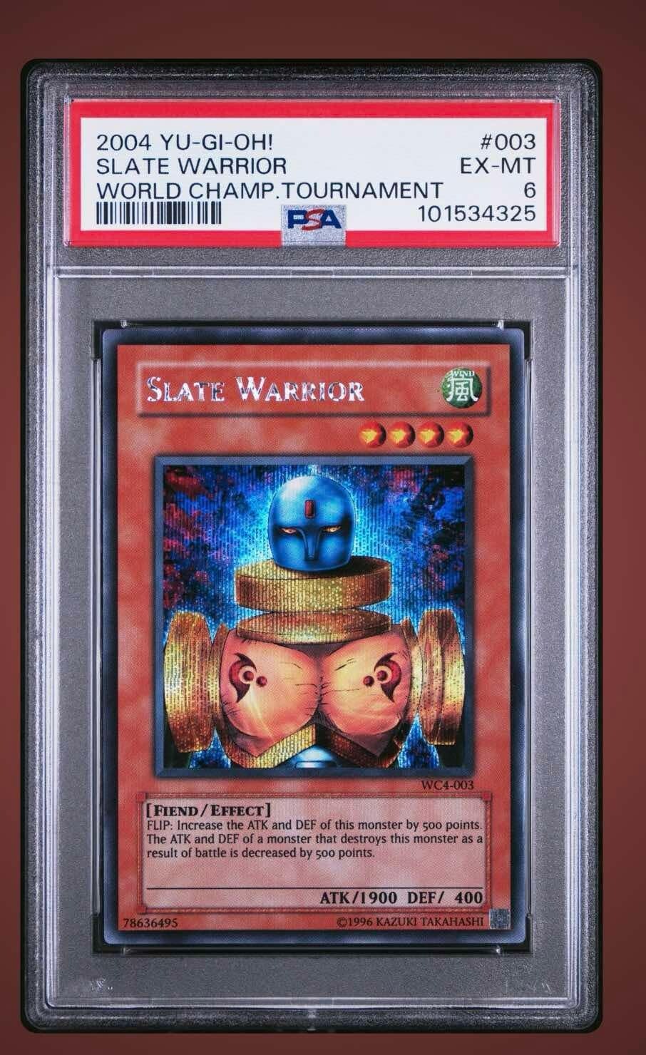 2004 Yu-Gi-Oh! Slate Warrior The Falsebound Kingdom TFK EURO Super Rare PSA 6