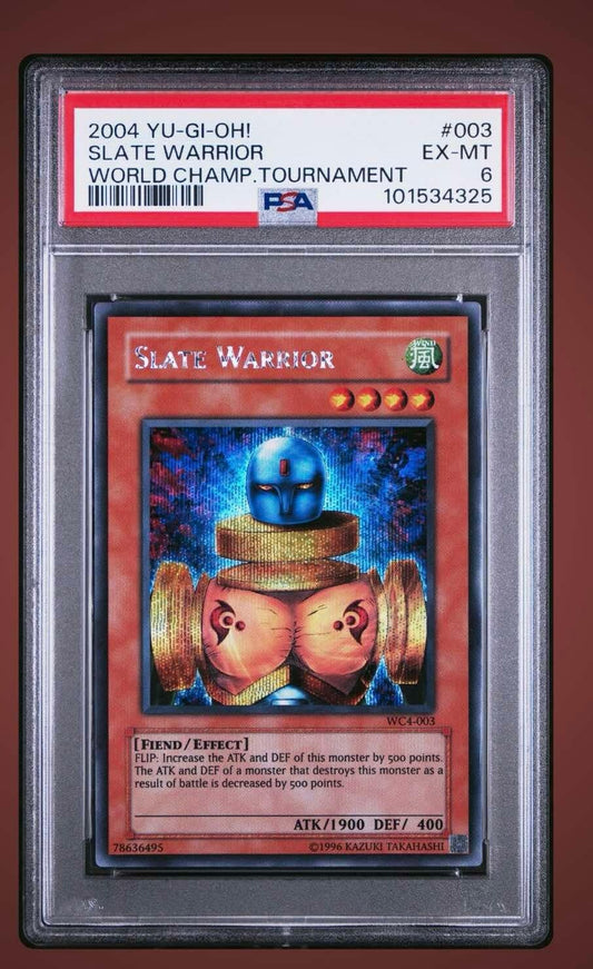 2004 Yu-Gi-Oh! Slate Warrior The Falsebound Kingdom TFK EURO Super Rare PSA 6