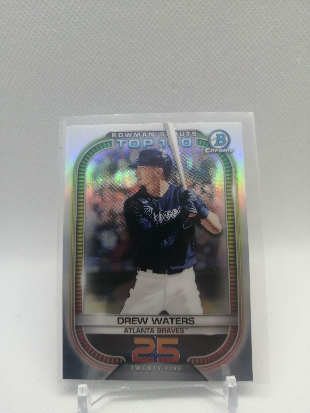 2021 Bowman Scouts Top 100 Chrome Base #BTP-25 Drew Waters - Atlanta Braves