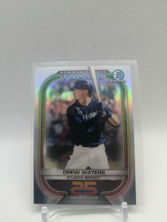 2021 Bowman Scouts Top 100 Chrome Base #BTP-25 Drew Waters - Atlanta Braves