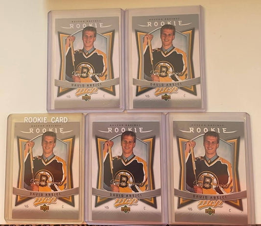 2007-08 Upper Deck MVP Rookie #308 David Krejci Lot of 5 Cards