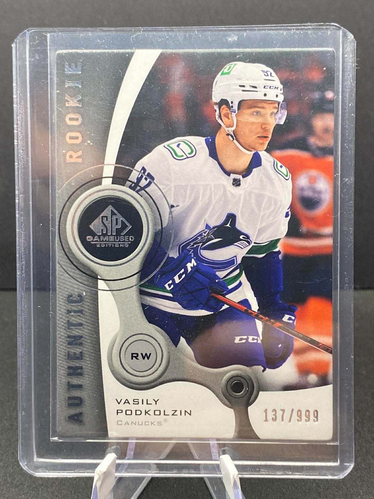 2021-22 UD SP Games Used Authentic Rookies Vasily Podkolzin Rookie /999