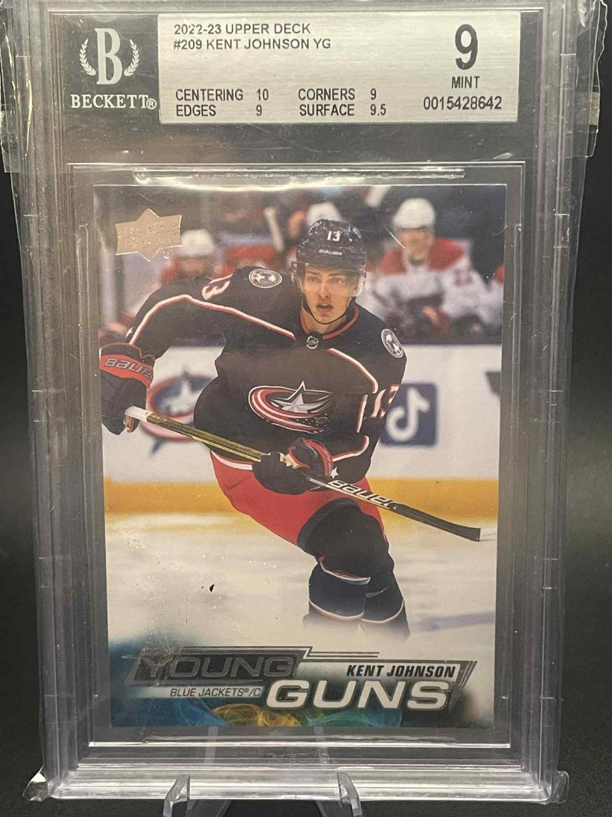 Kent Johnson 2019-20 UD Series 1 #207 Young Guns BGS 9
