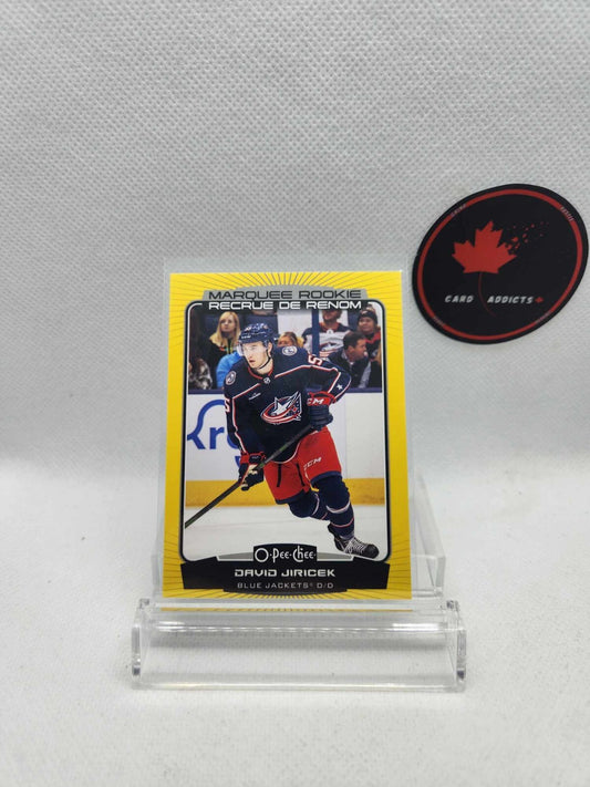 2022-23 O-Pee-Chee Yellow Border #594 David Jiricek ROOKIE 6th OVERALL COLUMBUS
