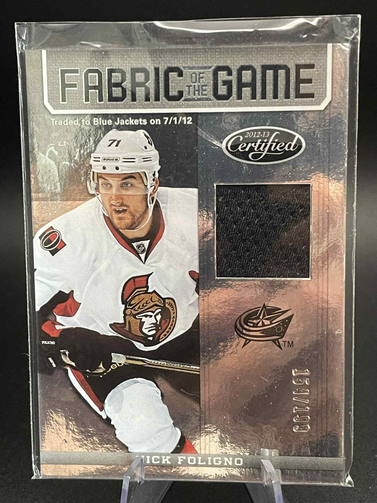 2012-13 Certified Fabric of the Game /199 Nick Foligno Jersey