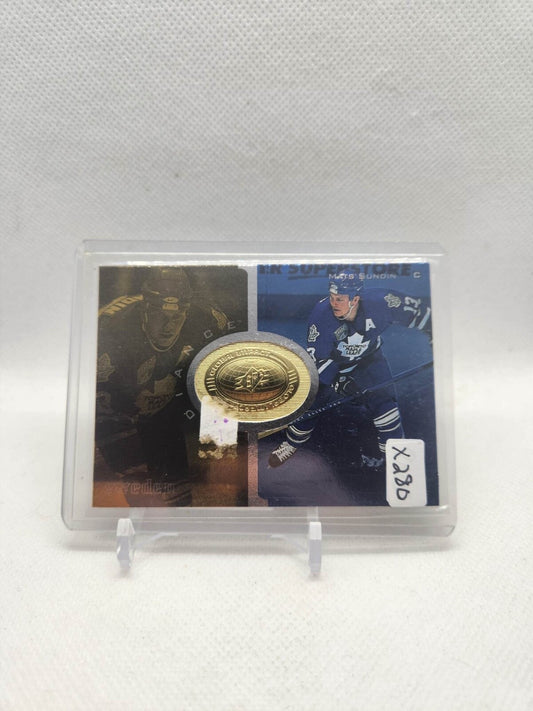 1998-99 SPX Finite Hockey Mats Sundin Card #118 UD 2X Global Impact Serial /6950