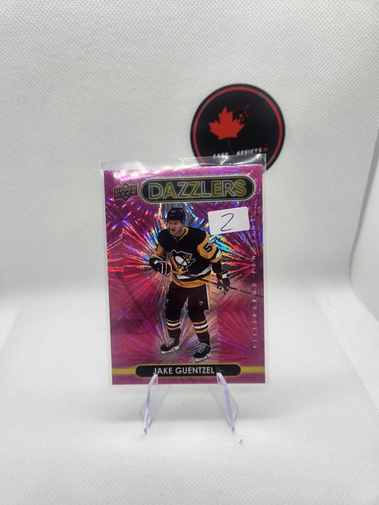 2021-22 Upper Deck Jake Guentzel Dazzlers Pink #DZ-36 Pittsburgh Penguins