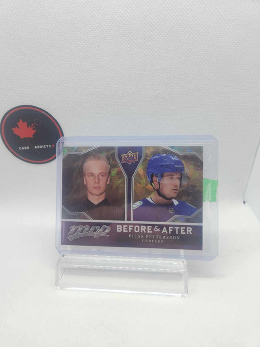 UPPERDECK MVP 2021-22 ELIAS PETTERSSON BEFORE AND AFTER HOCKEY CARD #BA-12