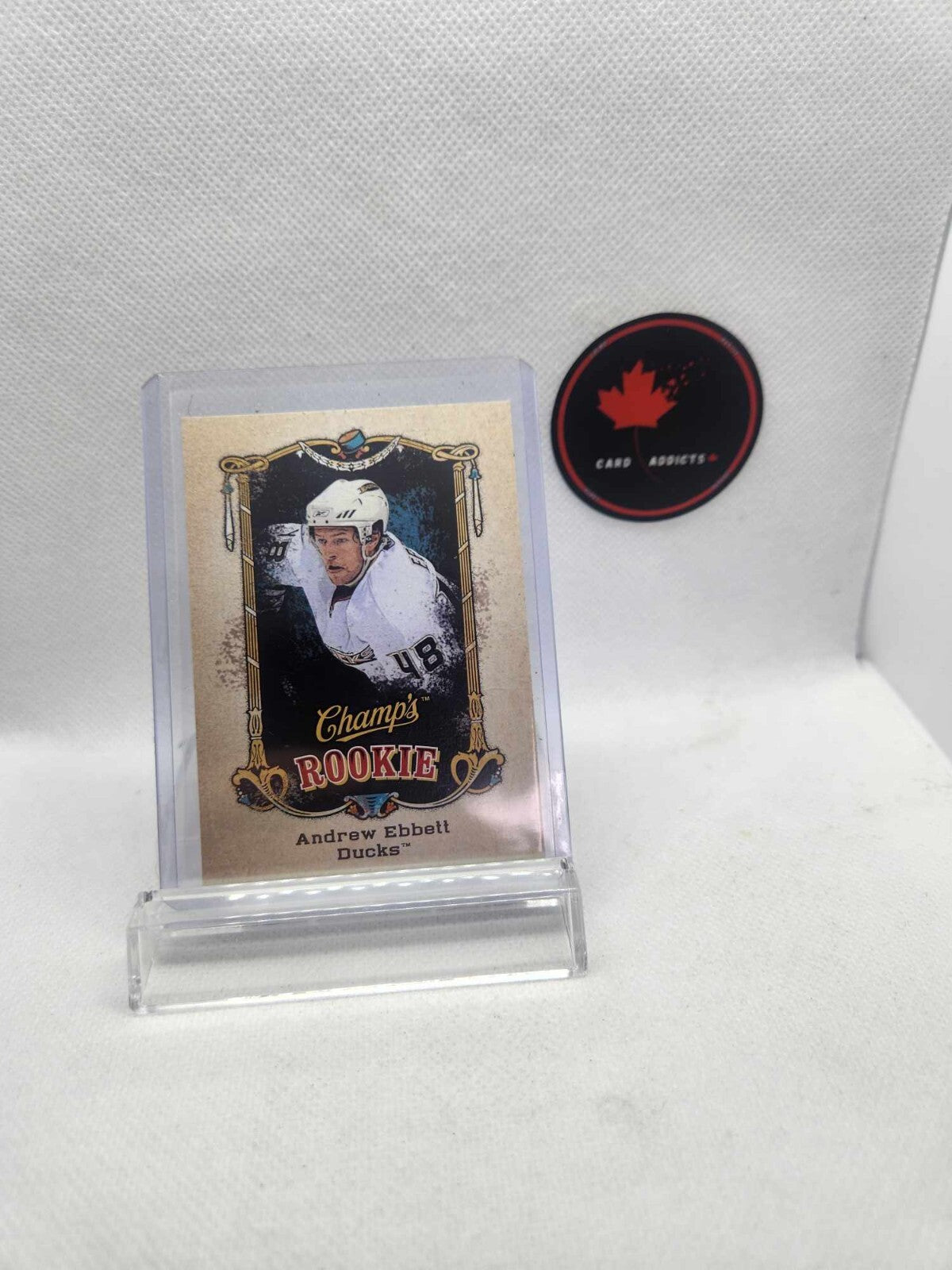 2008-09 UPPER DECK CHAMP'S ANDREW EBBETT RC UD ROOKIE SP #148 DUCKS