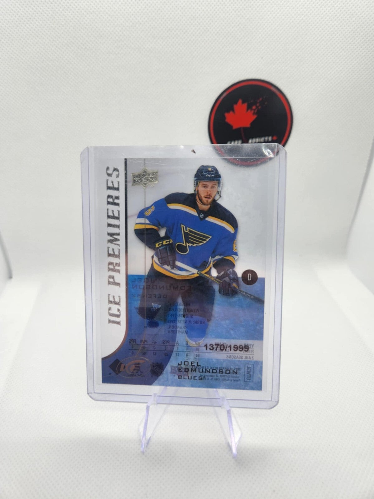 2015-16 UD Ice Premieres JOEL EDMUNDSON RC /1999 Rookie